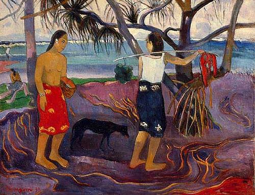 Paul Gauguin Under the Pandanus II Sweden oil painting art